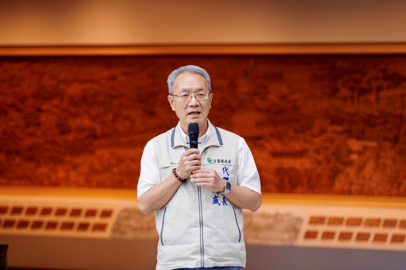 林茂盛代理縣長於特展開幕典禮致詞，強調傳承宜蘭在地歷史與文化藝術的重要性。