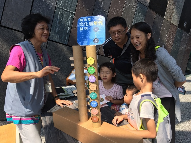 志工協助漢本特展教育推廣認識遺址關卡活動照片